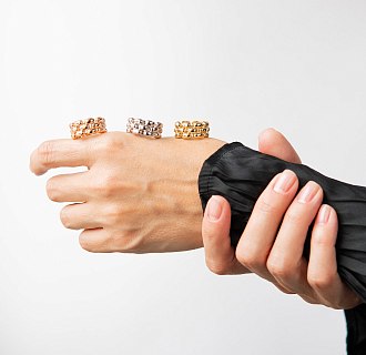 Кольцо "Charlie" в красном золоте к08370 №12