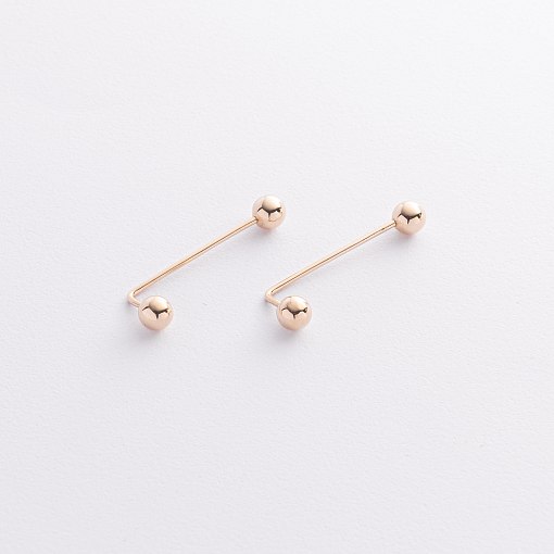 Серьги "Ophelia" с шариками (желтое золото) с09416