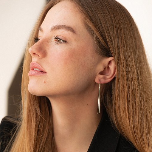 Сережки - протяжки в білому золоті с08016 2