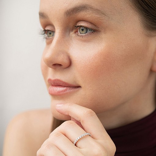 Золотое кольцо с дорожкой бриллиантов кб0612mi 2