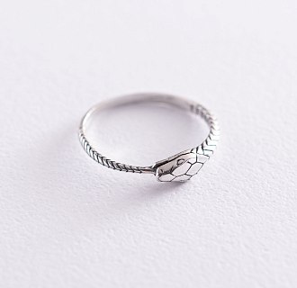 Серебряное кольцо "Змей Уроборос" 112553 №6
