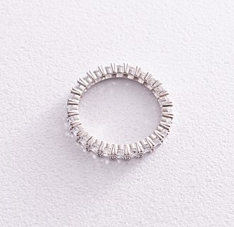 Кольцо "Paris" с дорожкой камней в белом золоте к07202 №13