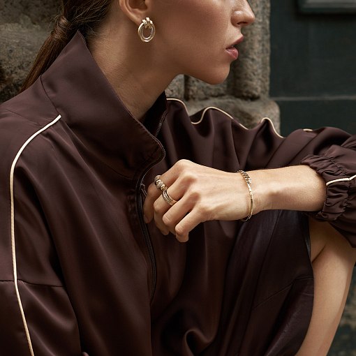 Кольцо "Sharon" с фианитами (желтое золото) к08352 9