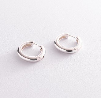 Серебряные серьги - кольца 123220 №3