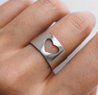 Серебряное кольцо "Сердце" 112229 №12