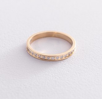 Золотое женское кольцо с фианитами к02952 №4