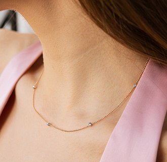 Колье "Шарики" в красном золоте кол02582 №6