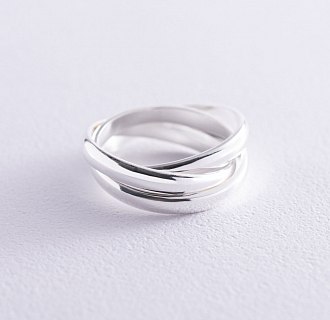 Серебряное кольцо "Круговорот" (тройное) 112554 №10