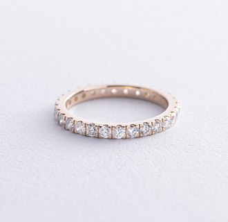 Кольцо с дорожкой бриллиантов (желтое золото) 238181621 №3