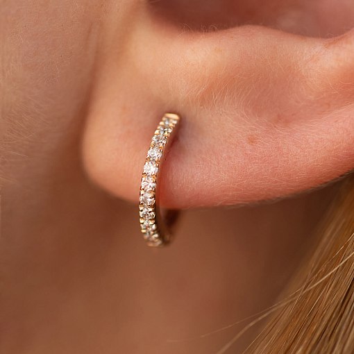 Золоті сережки з фіанітами с09136 2