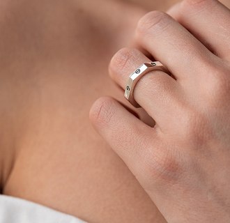 Серебряное кольцо "Love" 112603 №2