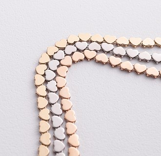 Браслет "Сердечки" в желтом золоте б05783 №3