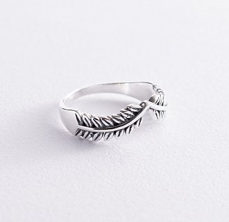 Серебряное кольцо "Веточки" (чернение) 112203 №2