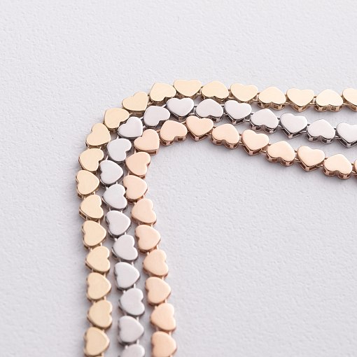 Браслет "Сердечки" в желтом золоте б05783 3