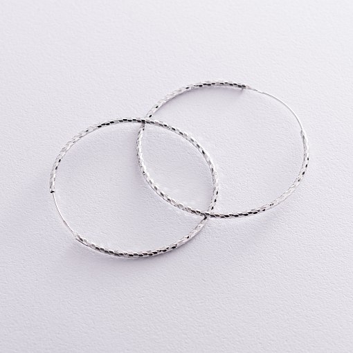 Сережки - кільця в сріблі (5.3 см) 122956