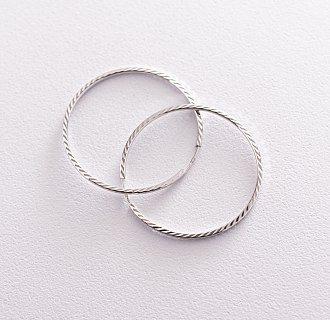Сережки - кільця в білому золоті (3.9 см) с07150