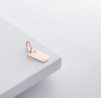 Кулон "Сердечко" для гравировки (красное золото) п03243 №9