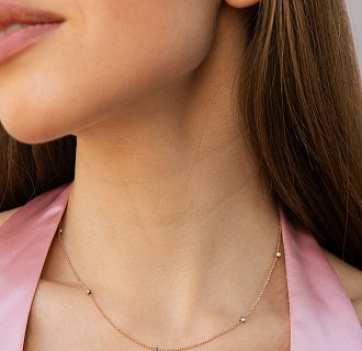 Колье "Шарики" в красном золоте кол02582 №5