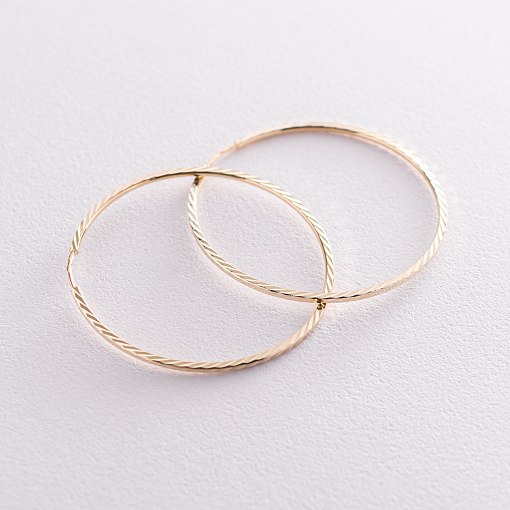 Серьги - кольца в желтом золоте (4.6 см) с07319