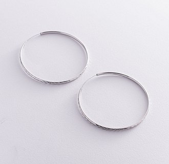 Сережки - кільця в сріблі (5.9 см) 122952 №3