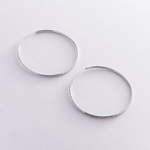 Сережки - кільця в сріблі (5.9 см) 122952 3