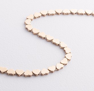 Браслет "Сердечки" в желтом золоте б05783 №5