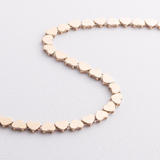 Браслет "Сердечки" в желтом золоте б05783 5