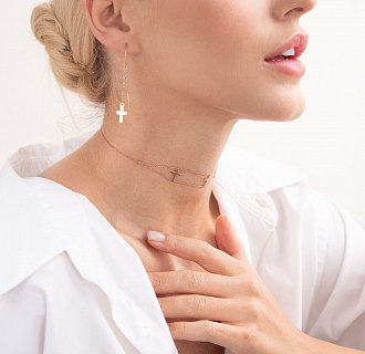 Золоте кольє з хрестиками кол01386 №6