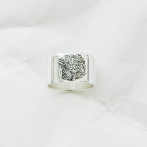 Серебряное кольцо с гравировкой "Отпечаток" 112143отп 4