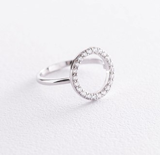 Серебряное кольцо "Круговорот" с фианитами 112577 №2