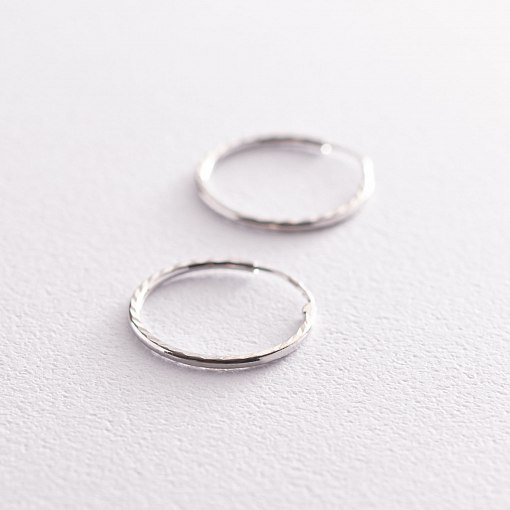 Сережки - кільця в білому золоті (1.8 см) с07153 2