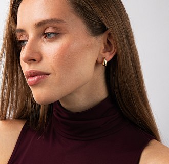 Серьги - пусеты "Megan" в желтом золоте с09268 №3