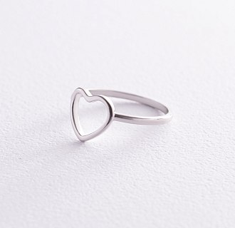 Серебряное кольцо "Сердечко" 112678 №3