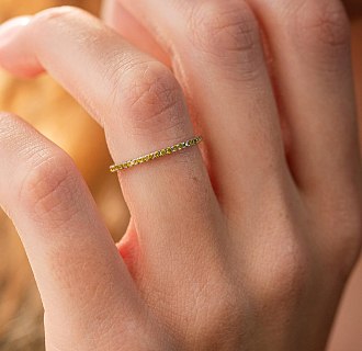 Золотое кольцо с желтыми бриллиантами 226921121 №3
