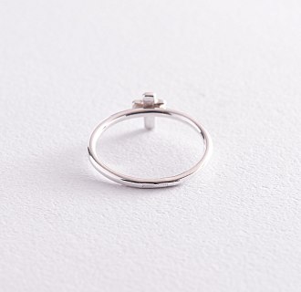 Серебряное кольцо с крестиком 112646 №6