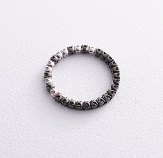 Золотое кольцо с белыми и черными бриллиантами кб0471di №5