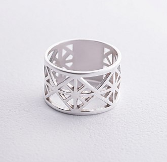 Широкое серебряное кольцо "Дженна" 112694 №7