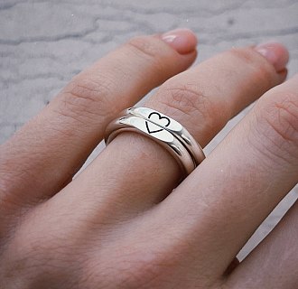 Серебряное кольцо для гравировки 112697 №3