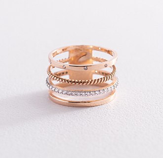 Золотое кольцо с фианитами к05245 №2