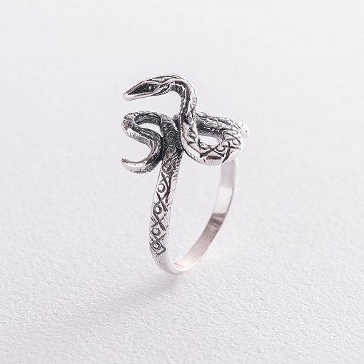 Серебряное кольцо "Змея" 11269