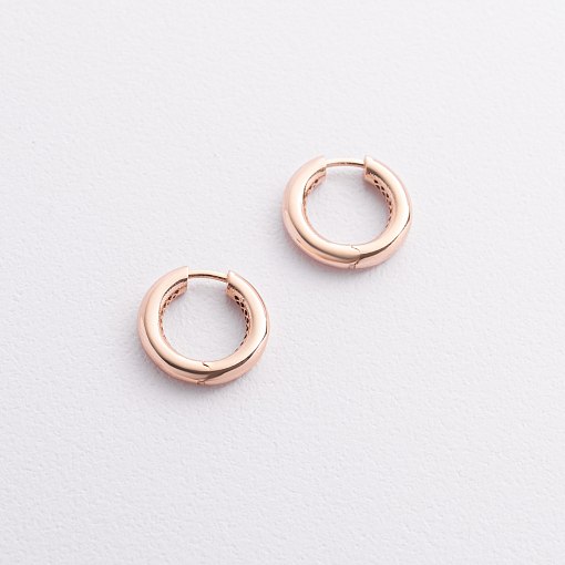 Серьги - кольца "Milley" в красном золоте с08878