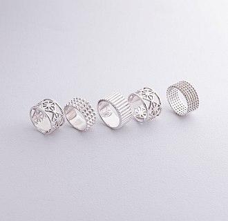 Широкое серебряное кольцо "Бьянка" 112692 №14