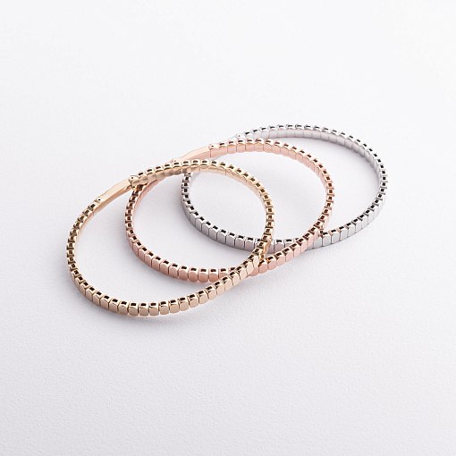 Жесткий браслет "Kylie" в белом золоте б05826 5