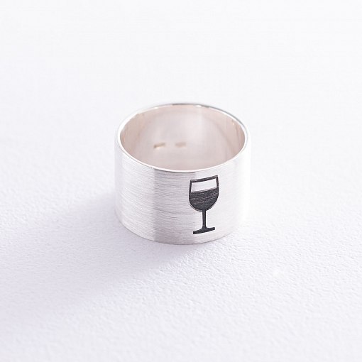 Серебряное кольцо "Бокал вина" (матовое) 112143б 2