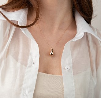 Колье "Megan" в красном золоте (Middle) с фианитом кол02584 №5