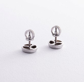 Срібні сережки - пусети з фіанітами 1001 №3