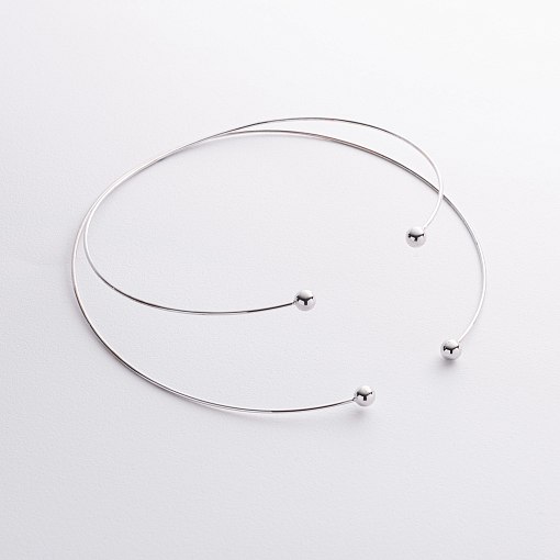 Колье - чокер "Demi" (белое золото) с шариками кол02617