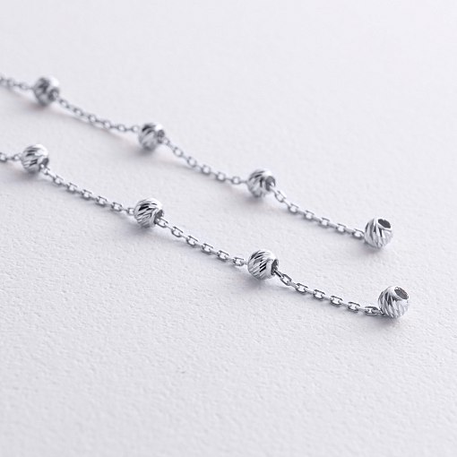 Сережки - протяжки з кульками (біле золото) с09057 3