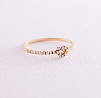 Золотое кольцо "Сердечко" с бриллиантами кб0448ca №3