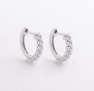 Золотые серьги - кольца с бриллиантами сб0549mi